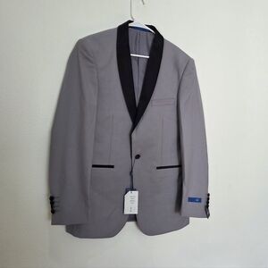 Gino Vitale Men's Gray Blazer with Black Trim Slim Fit Size 38R Model:GV501